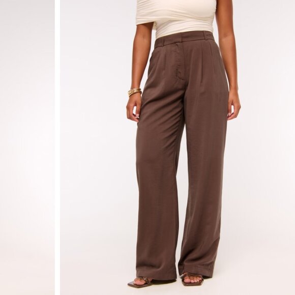 Abercrombie & Fitch Brown Wide-Leg Trousers - Picture 2 of 3